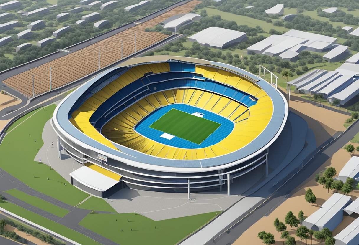 The Royal Bafokeng Stadium is a modern facility with a capacity of 42,000. The construction features a unique seating plan with covered stands and open-air sections
