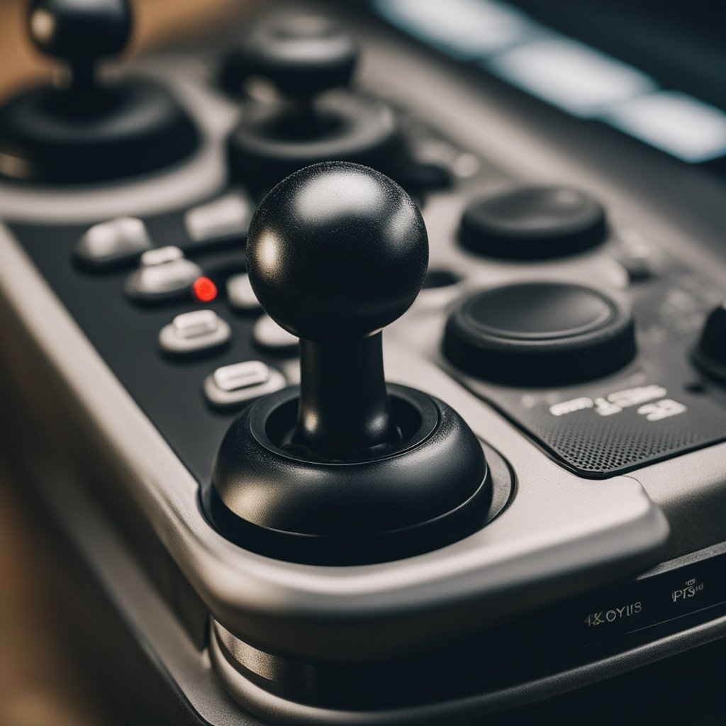 A joystick with a worn-out deadzone, showing signs of heavy use