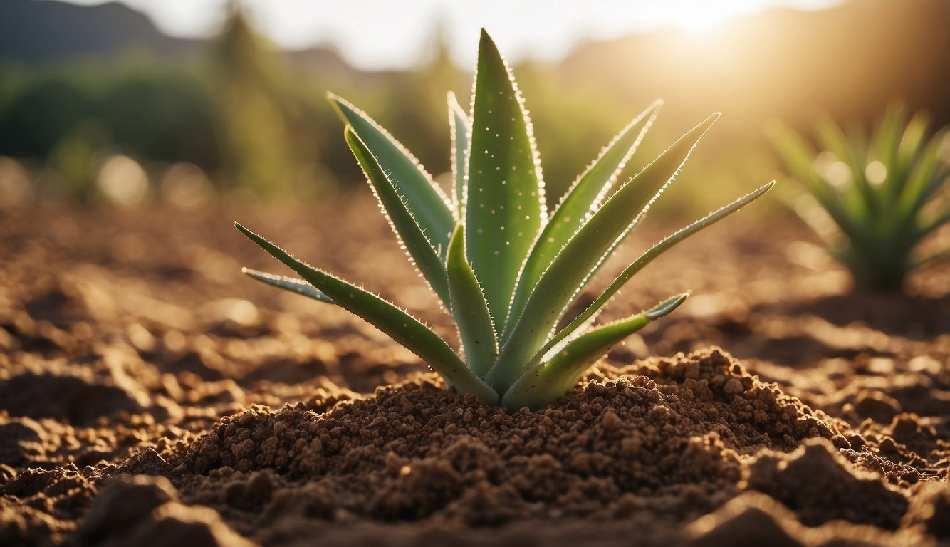 Rich, well-draining soil with sandy or rocky texture. Warm, dry climate with plenty of sunlight. Minimal water retention. Ideal for aloe vera growth