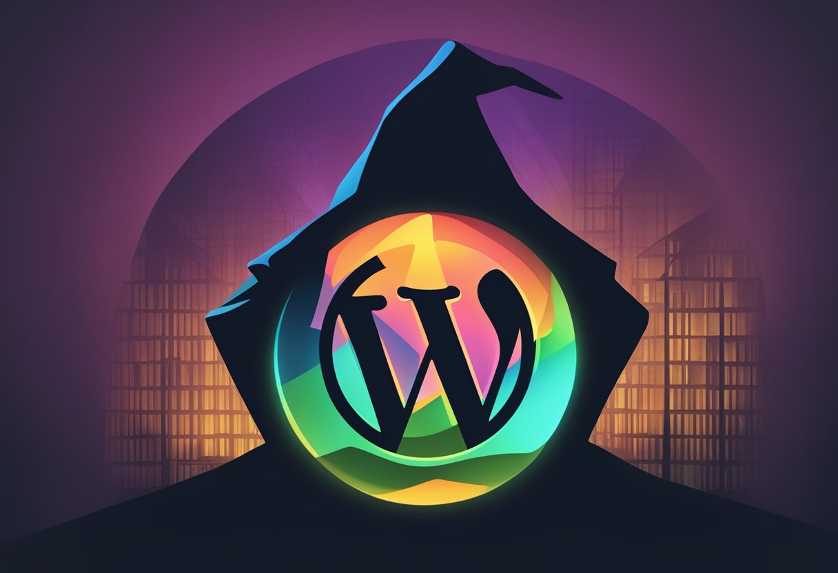 A dark shadow looms over a glowing WordPress logo, symbolizing the new malware threat targeting websites