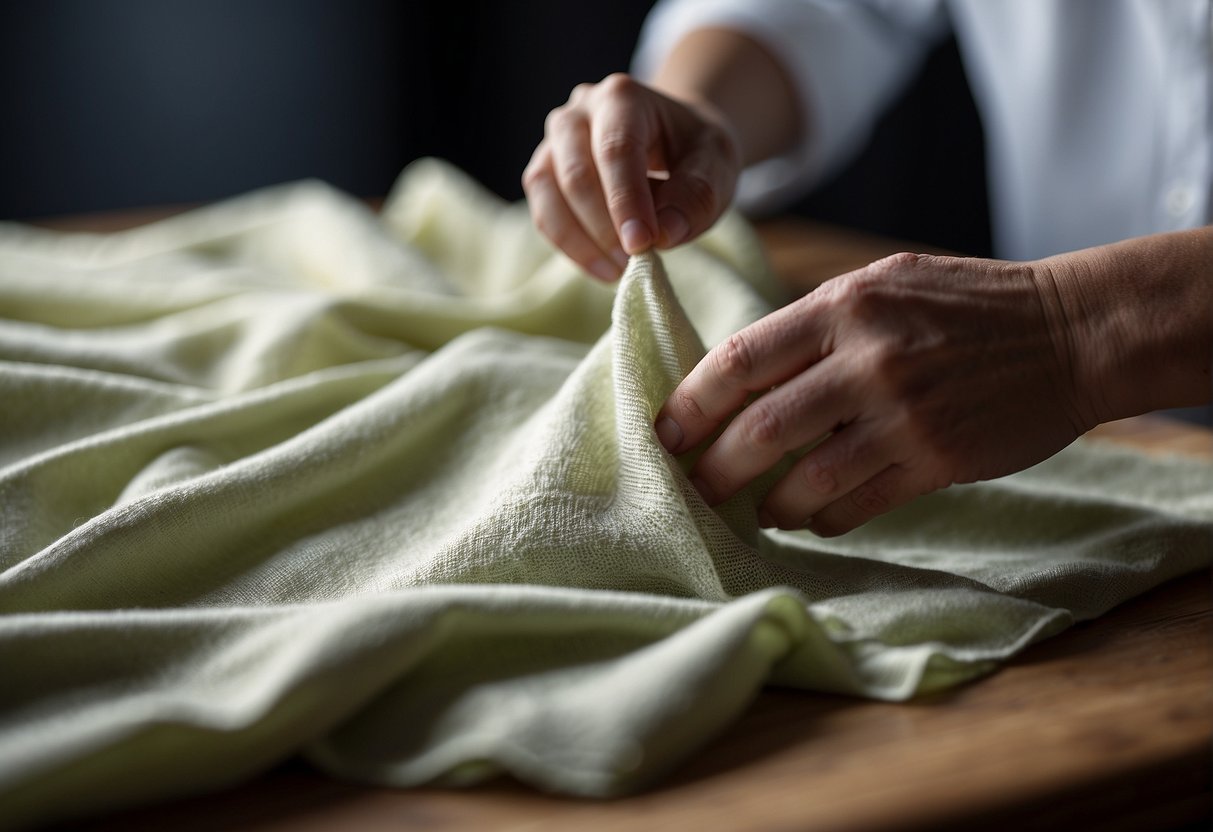 A person uses a cloth to wipe off wax from their skin, revealing smooth, clean skin underneath