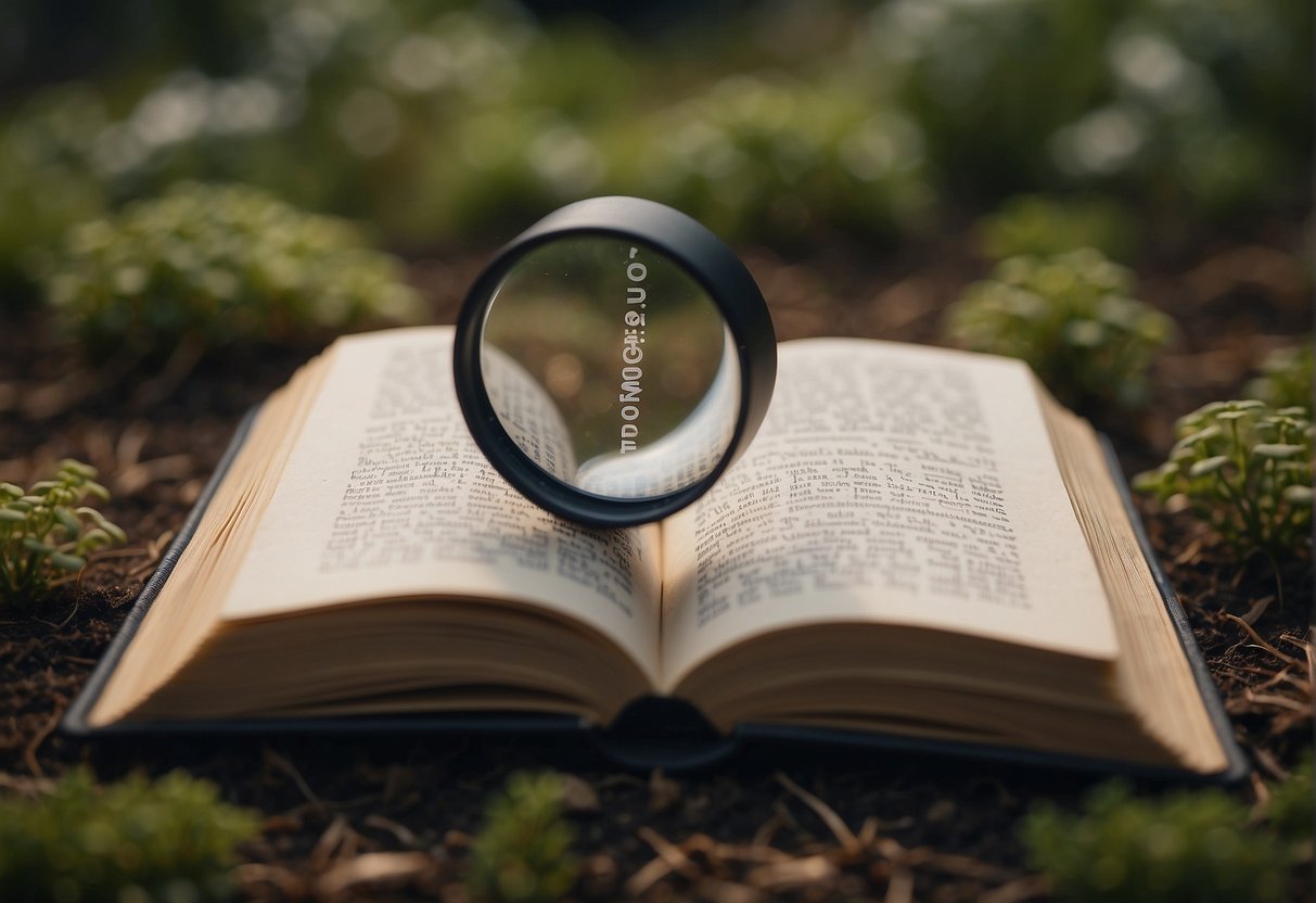 An open book with the title "Frequently Asked Questions" and a magnifying glass hovering over a small mushroom growing on a patch of skin
