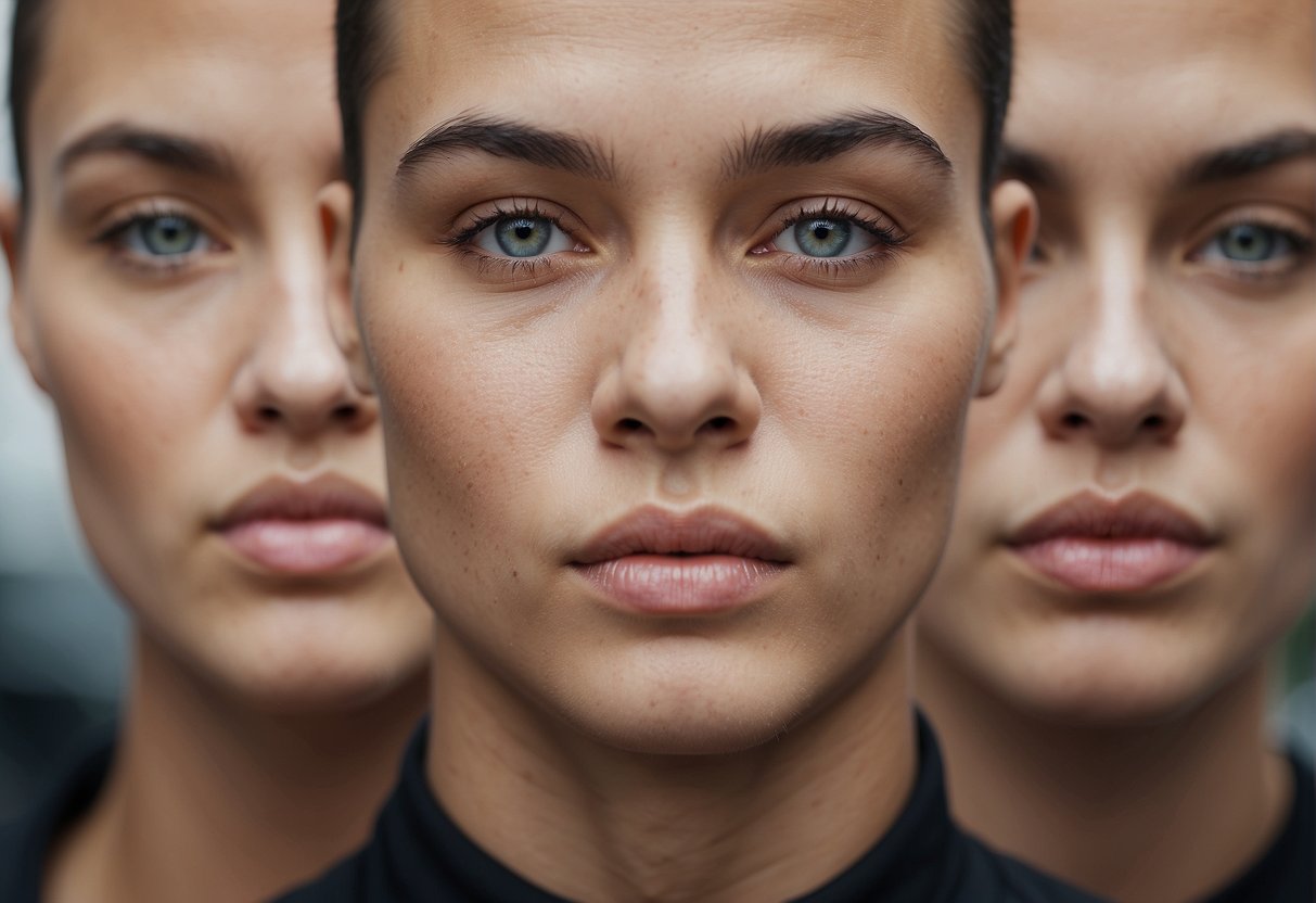 A taut, smooth face with lifted cheeks and tightened jawline