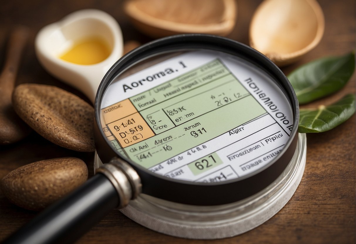 A magnifying glass hovers over different skin types labeled "normal," "oily," "dry," and "combination." A chart with corresponding characteristics sits nearby