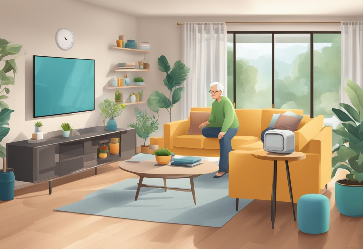 IoT devices monitor elder's safety and independence in a modern home setting