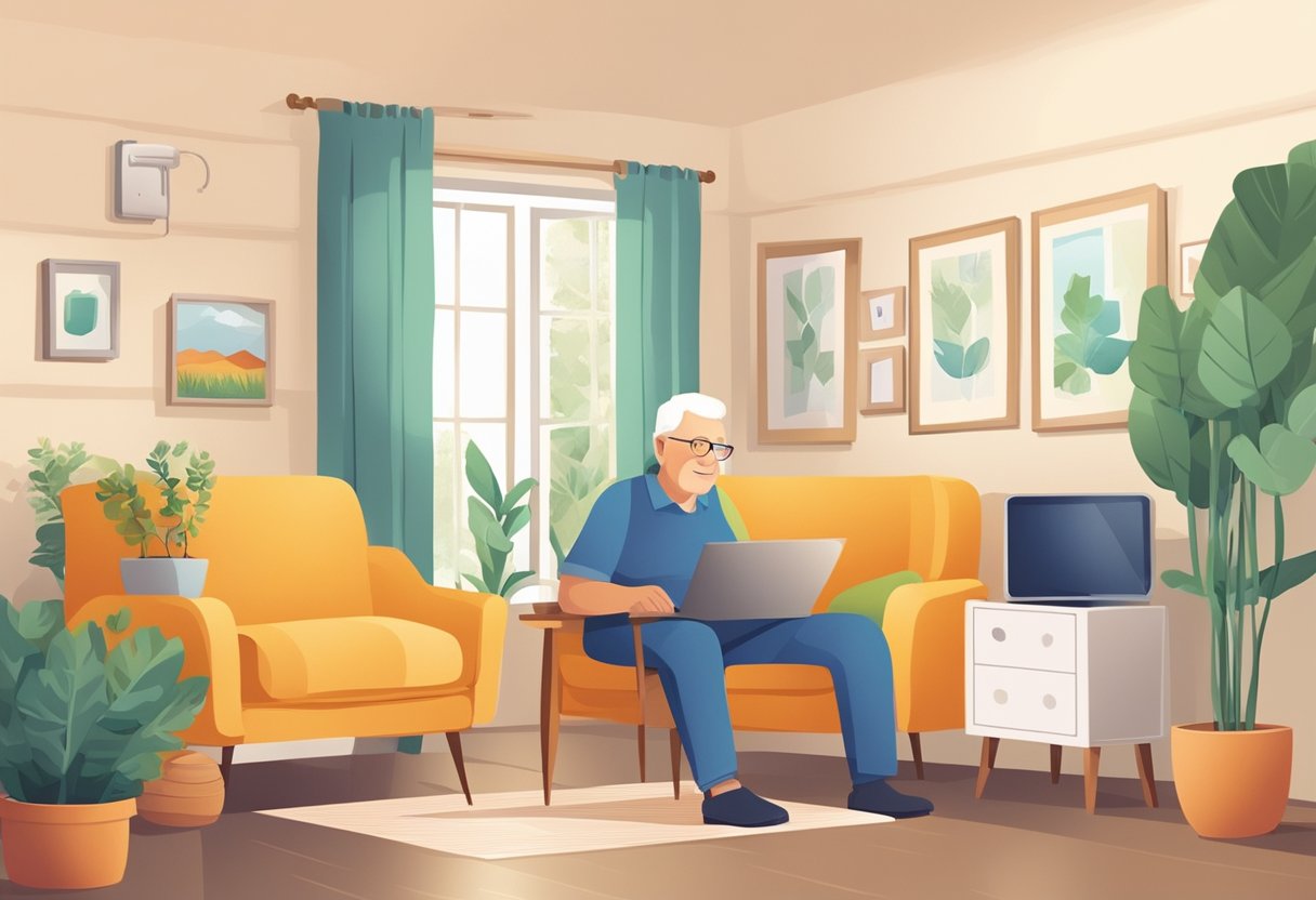 IoT devices monitor elderly safety and promote independence in a cozy home setting