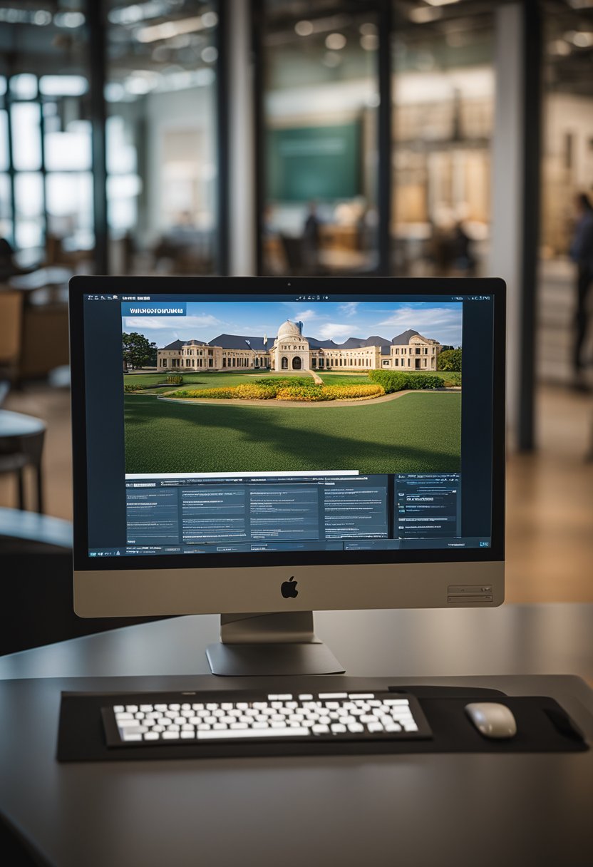 A computer screen displays virtual tours of Waco museums with educational resources
