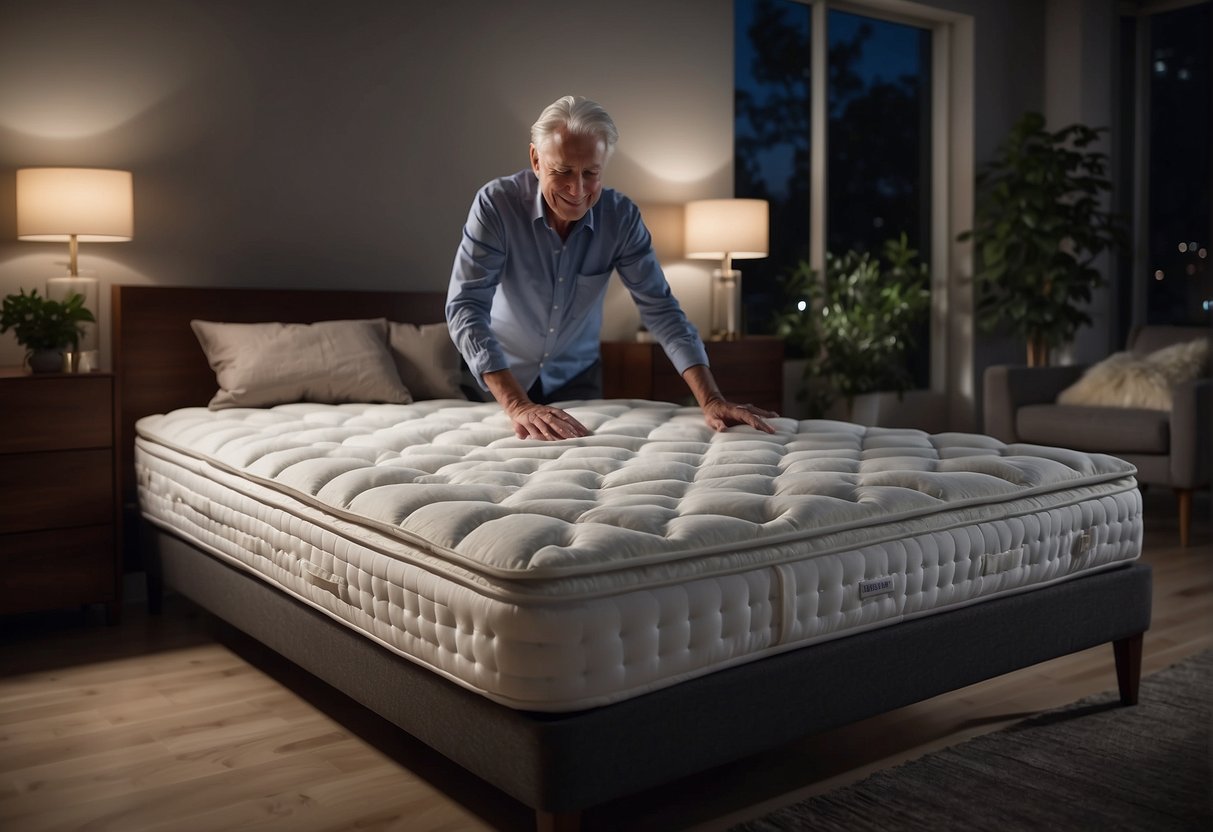 A senior adjusts an adjustable mattress to find the perfect comfort level for a peaceful night's sleep