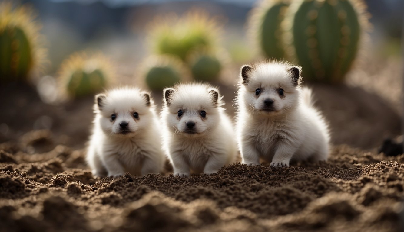 Transplant cactus pups: Dig small hole, gently remove pup, place in new soil, water sparingly