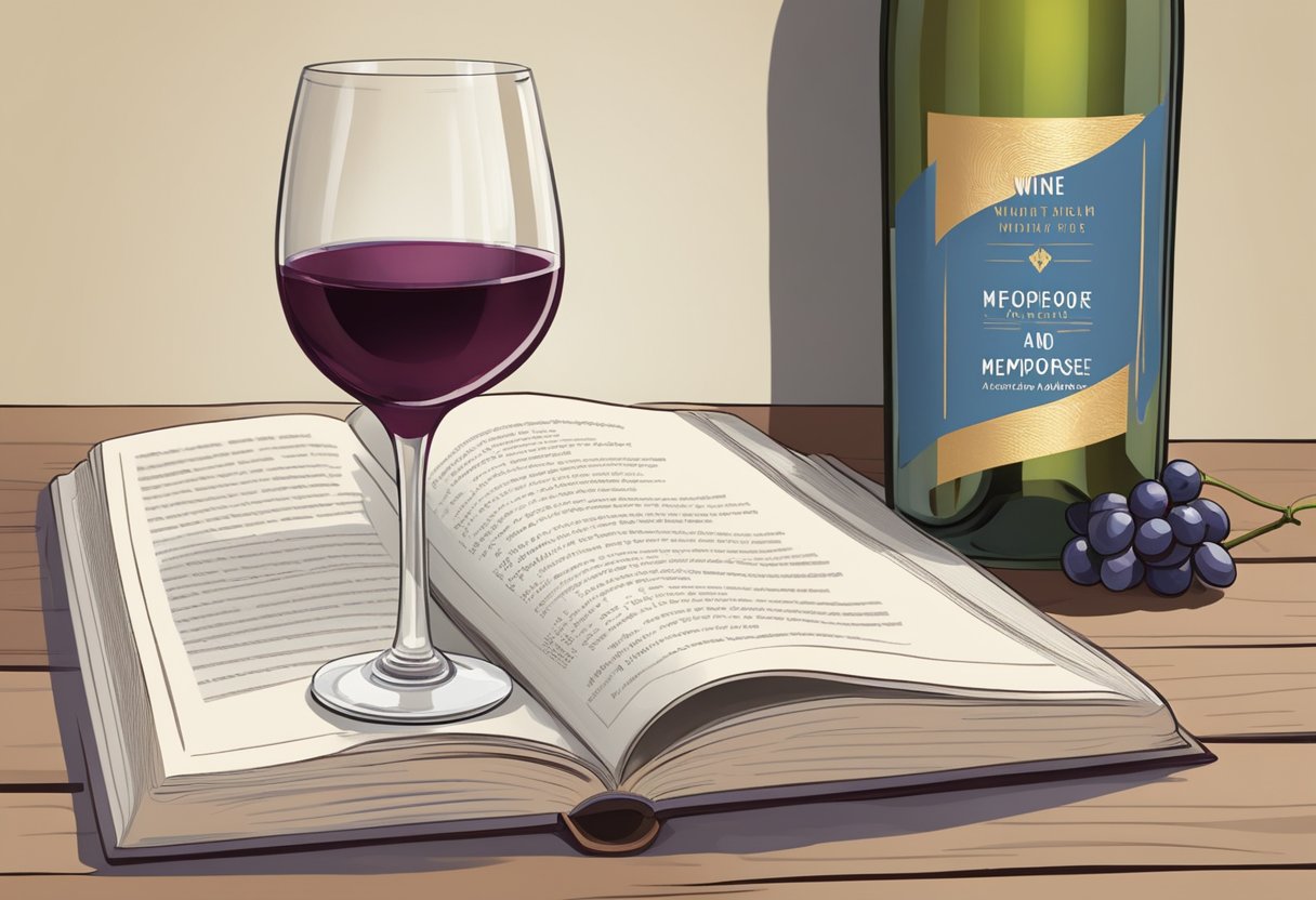 A wine glass sits next to a book titled "Wine, Women, and Menopause: The Truth About Alcohol and Hormones", with a highlight on "Drinking Guidelines for Menopausal Women"