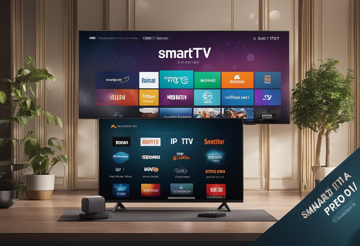 The IPTV Smarters Pro interface on a Fire TV, with clear navigation and sleek design