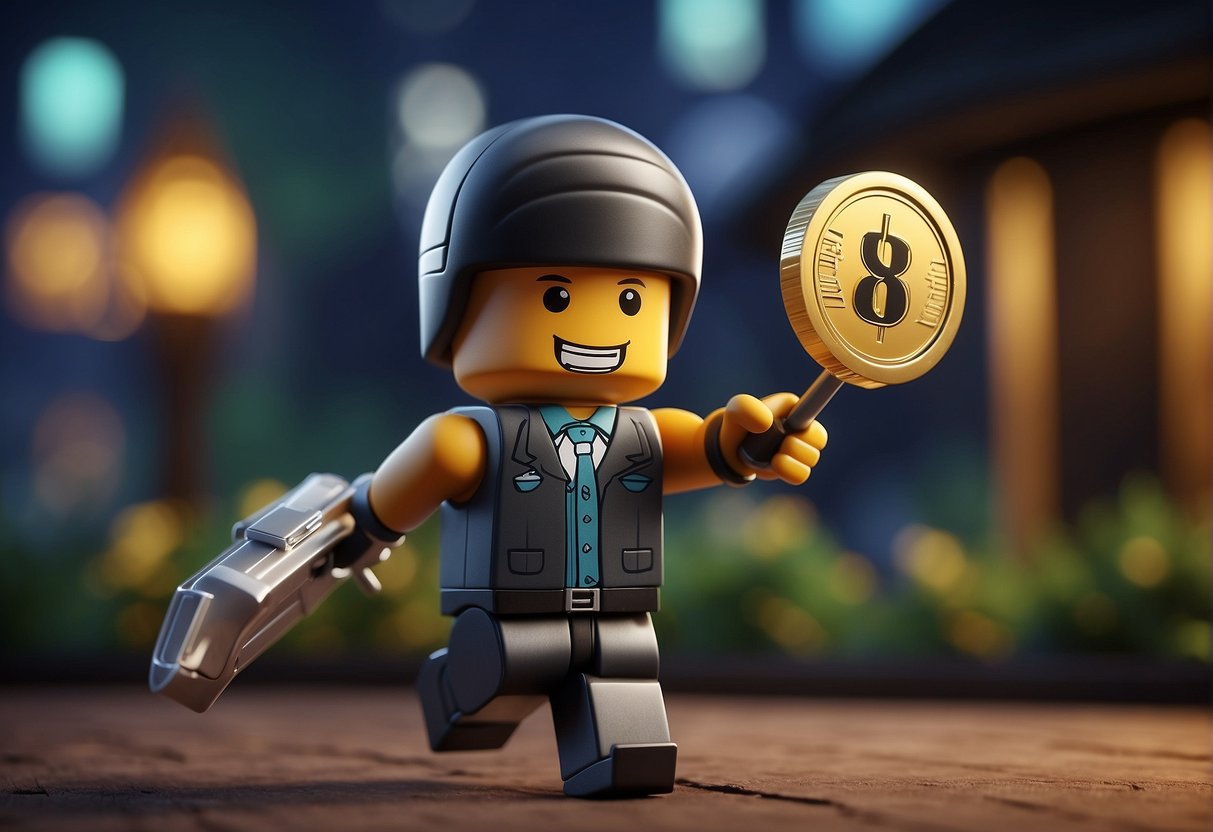 A character in MM2 (Roblox) swiftly collects daily login rewards and coins, showcasing a quick and efficient method for acquiring in-game currency