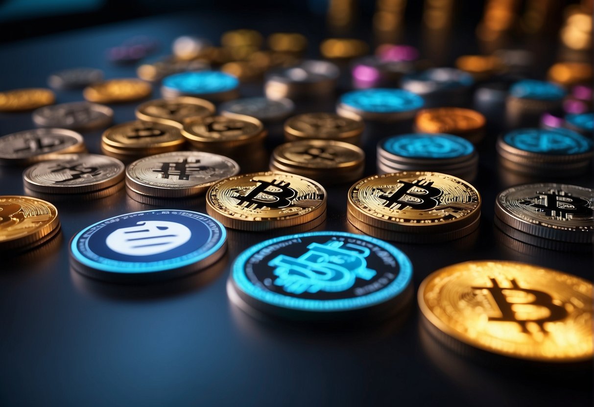 A table with Chinese cryptocurrency logos displayed in a list format
