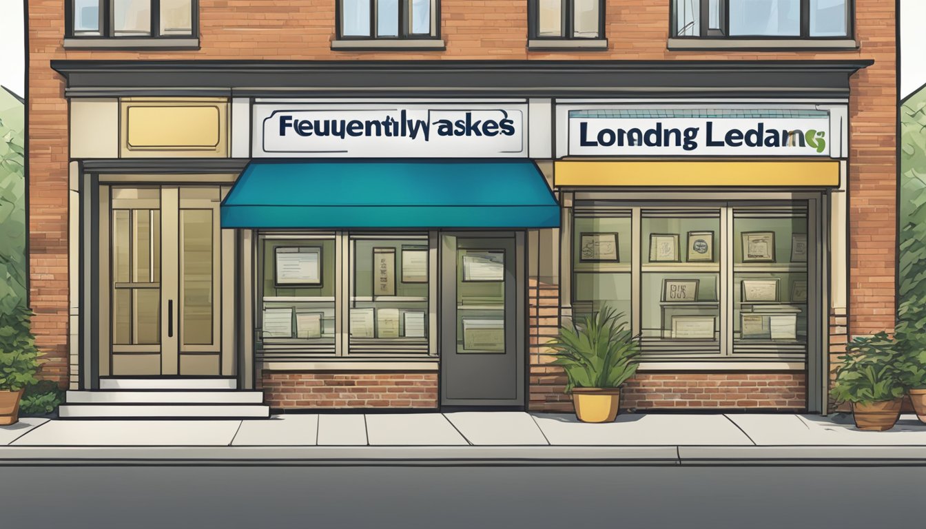 A sign reading "Frequently Asked Questions" outside Jeff Lee's money lending office