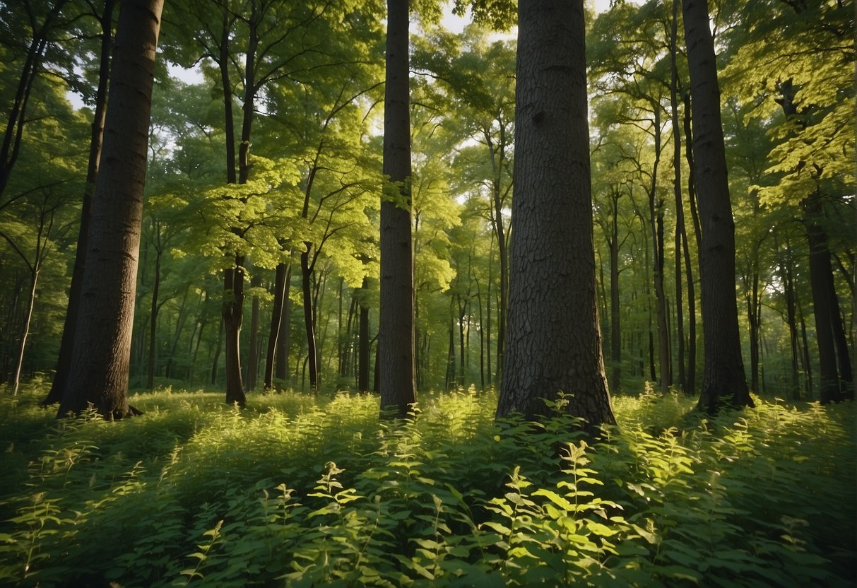 Healthy ash trees stand tall in a lush Minnesota forest, providing shade and habitat for wildlife. Their vibrant green leaves and sturdy trunks symbolize the importance of preserving these valuable trees