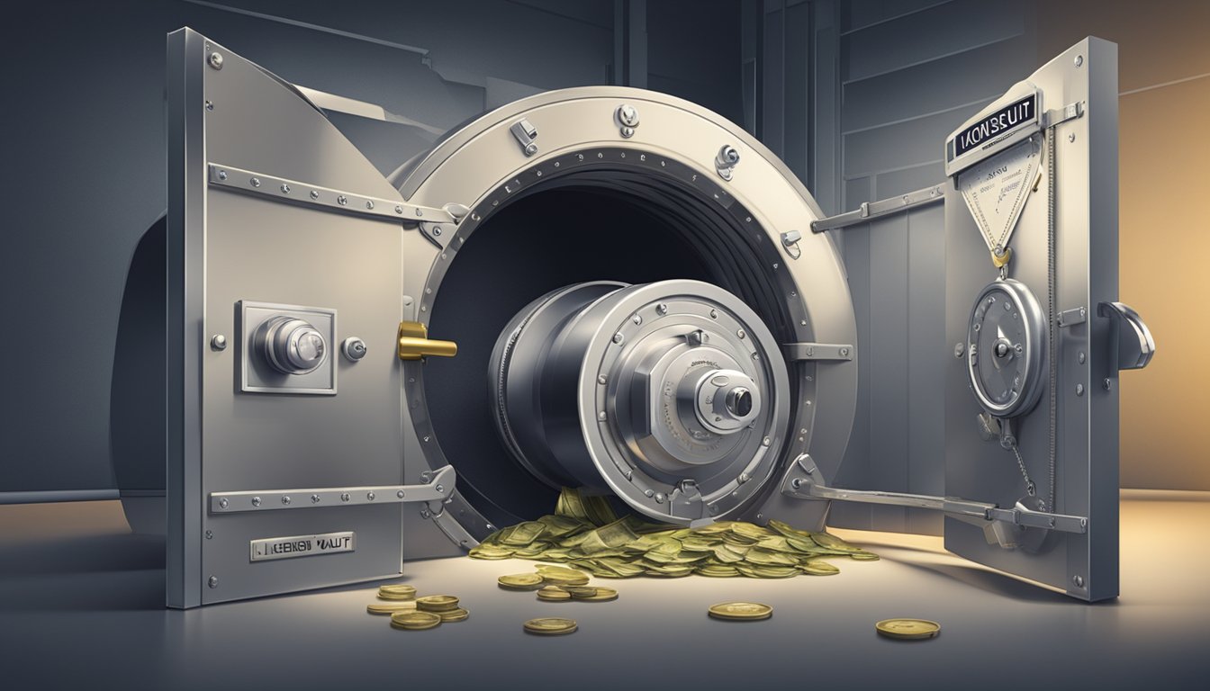 A secure vault with a prominent "Licensed Money Lender" sign, surrounded by a sense of trust and safety