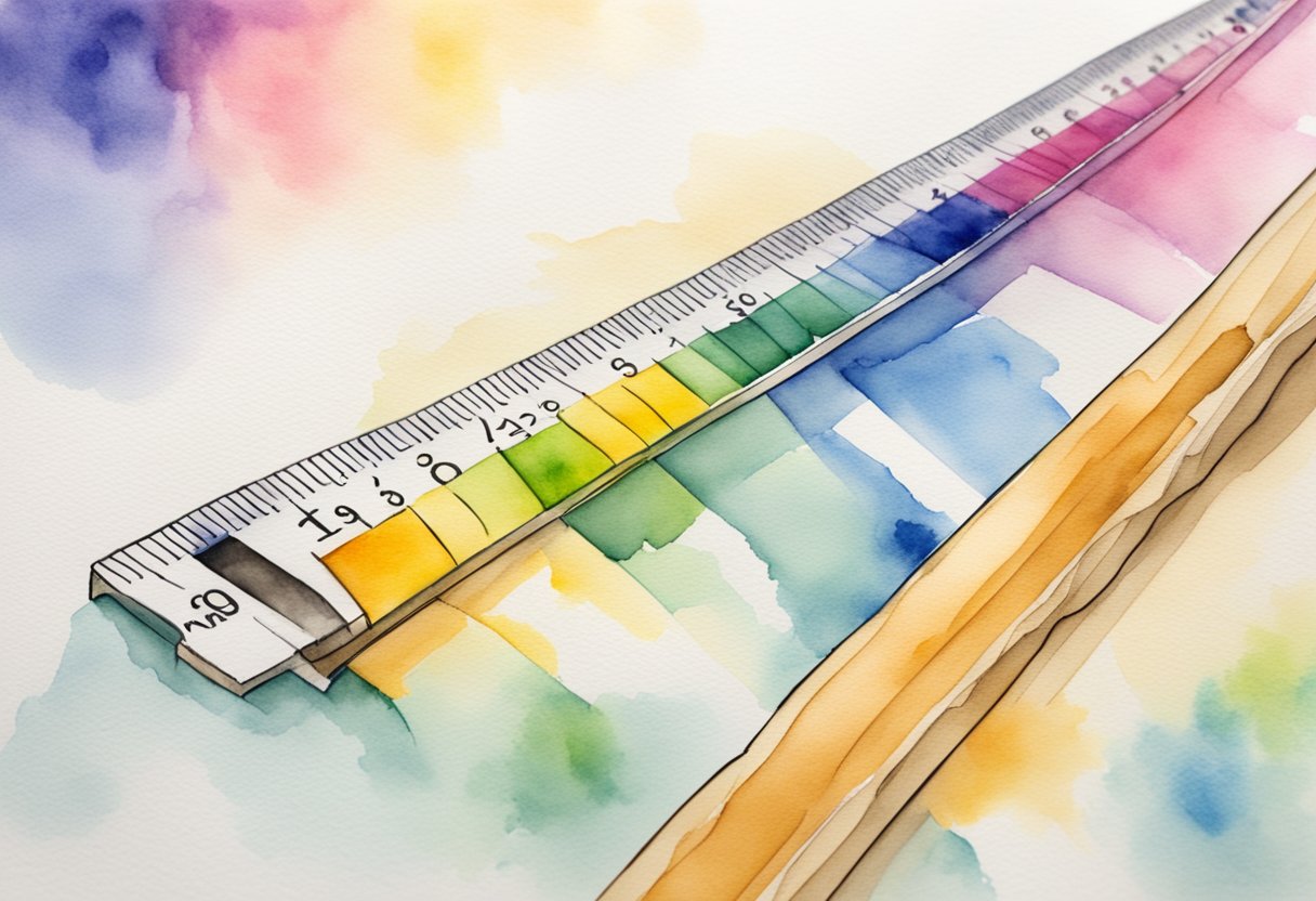 A ruler marking consistent progress on a chart, symbolizing the importance of accountability and consistency