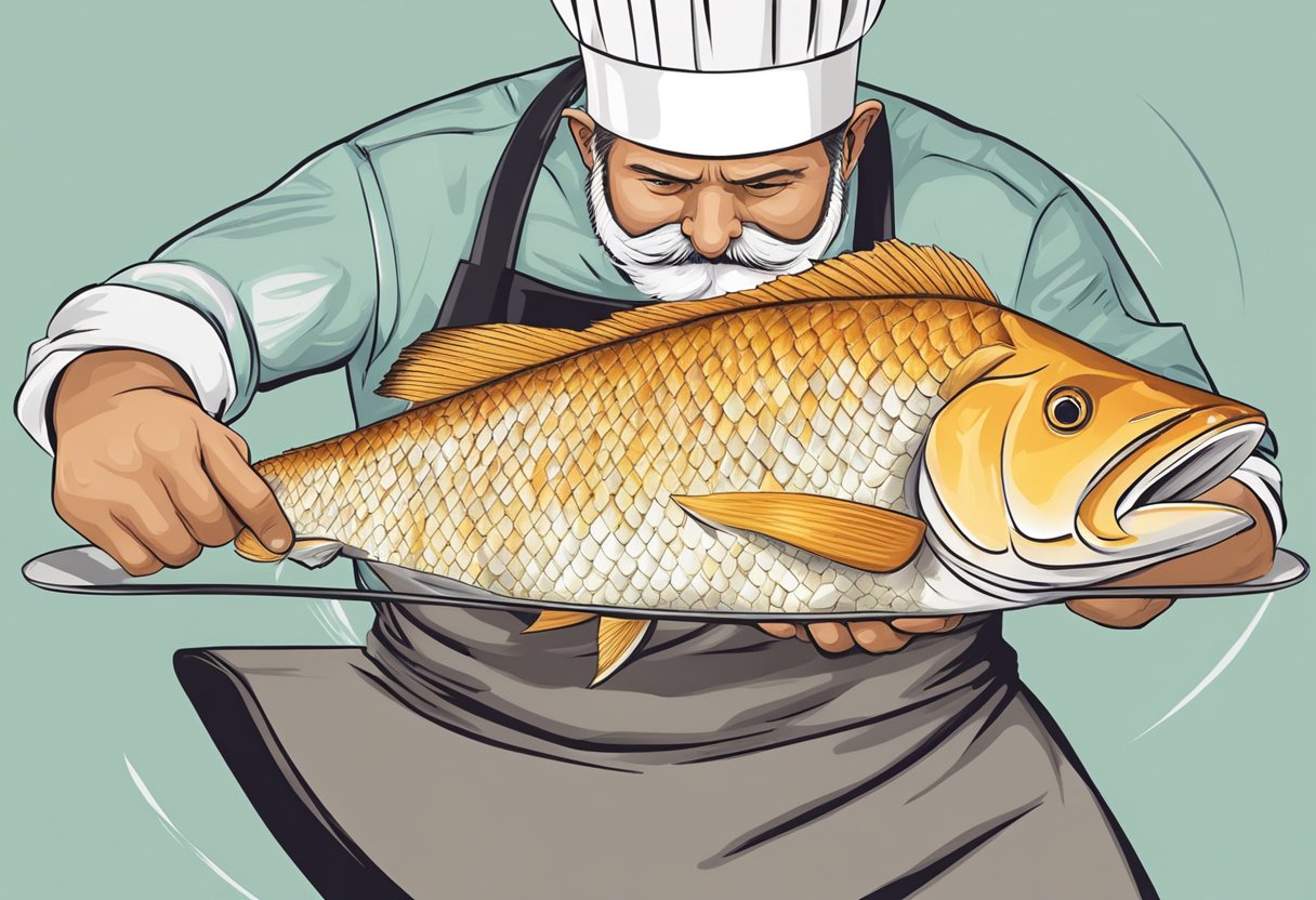 A chef slices a fish for FAQ illustration