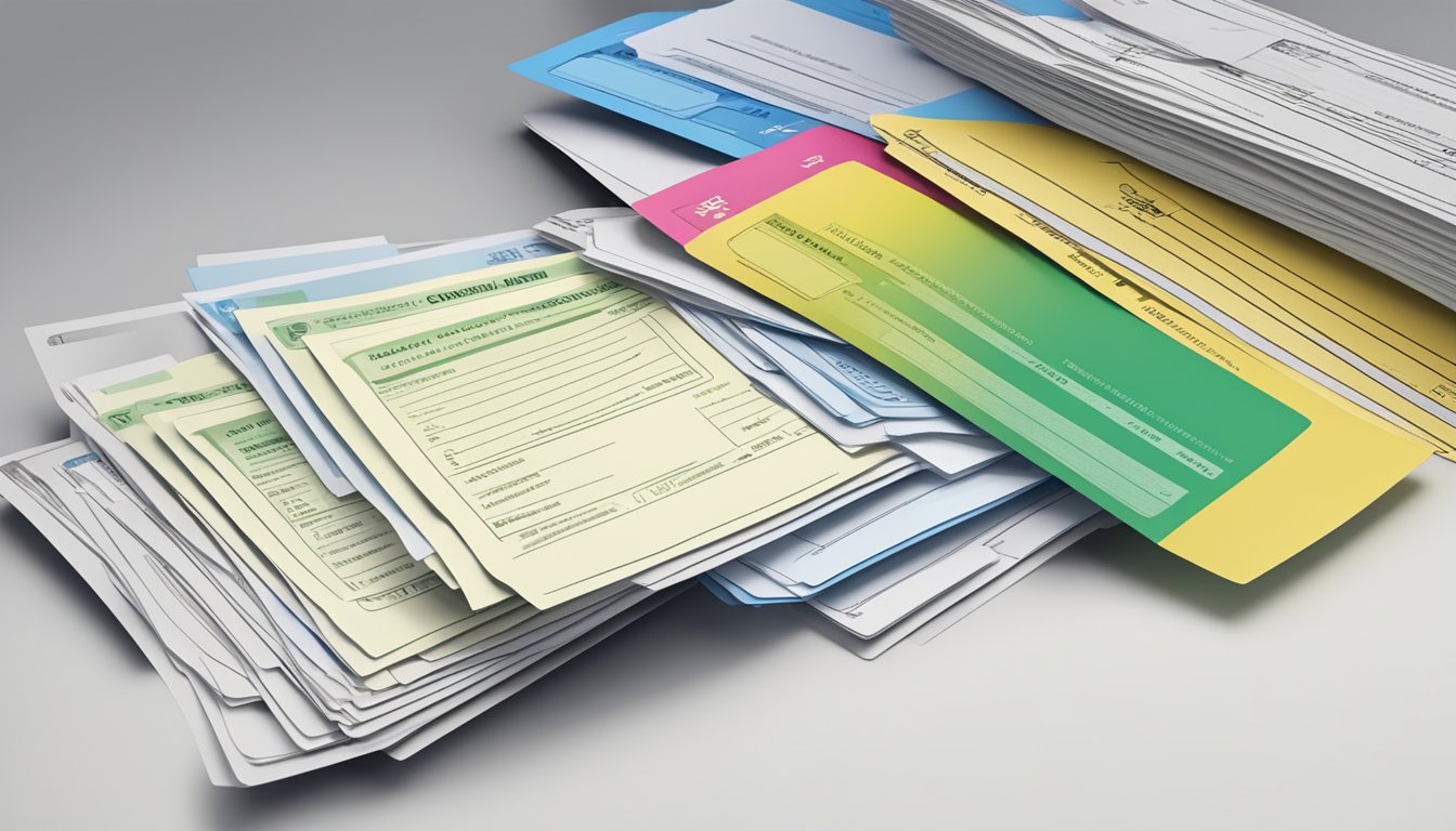 A stack of personal loan documents being merged into one, with a "consolidation" label on top