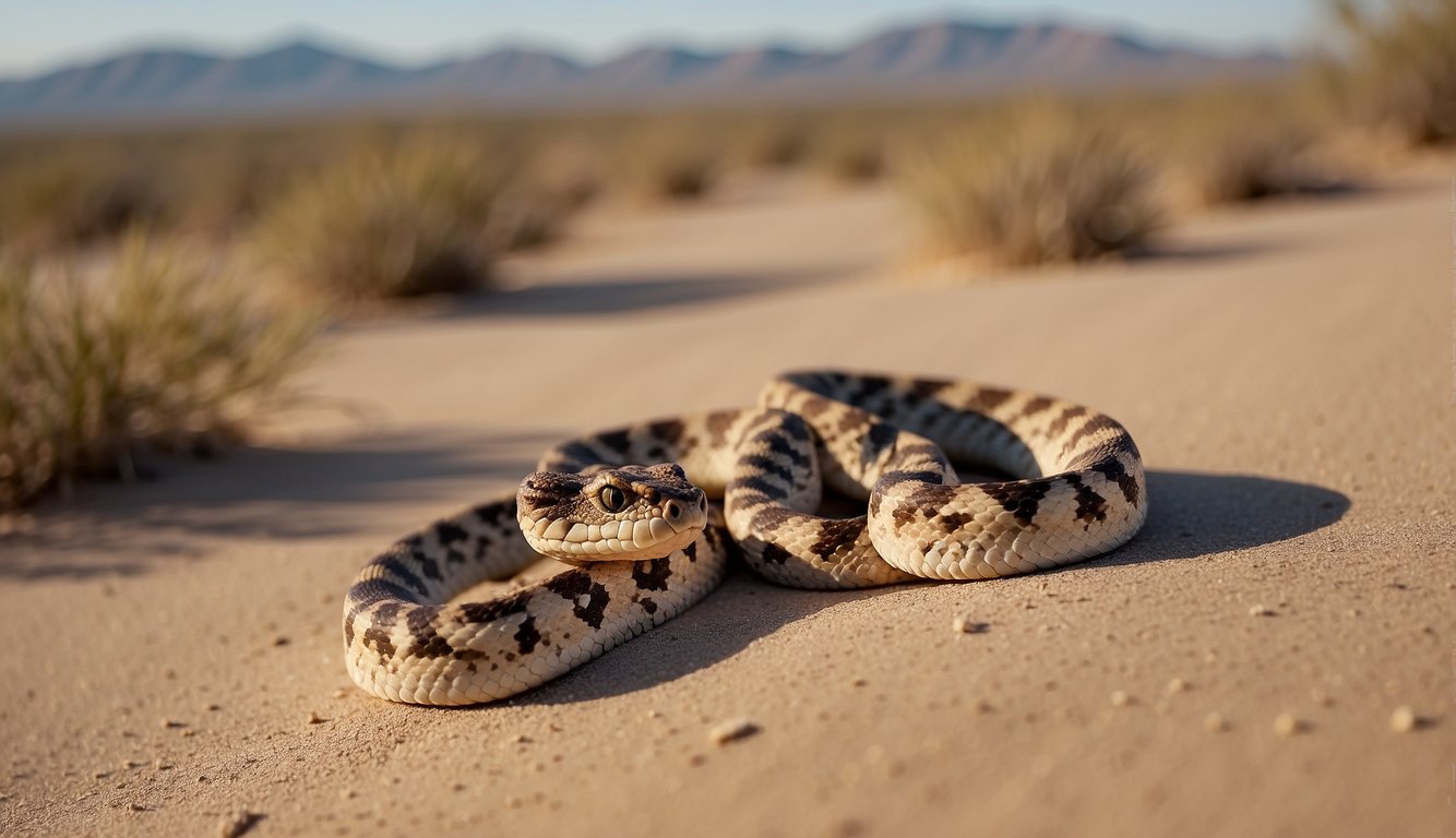 Sidewinder rattlesnakes slither across sandy desert dunes, using their unique sidewinding motion to hunt prey and evade predators.

The snakes' distinctive rattling sound adds to the eerie atmosphere of their hunting strategies