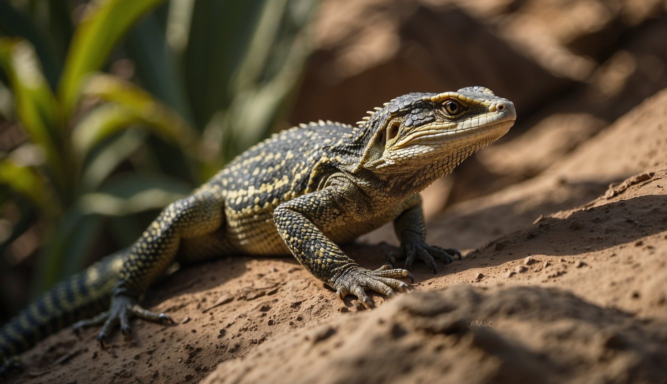 Nile monitors swiftly snatch eggs from unsuspecting nests, evading detection with their stealthy maneuvers
