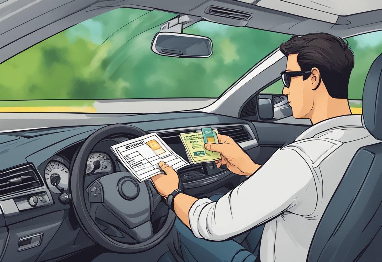 A driver holding a provisional driver's license studying the Brazilian traffic code to avoid common fines