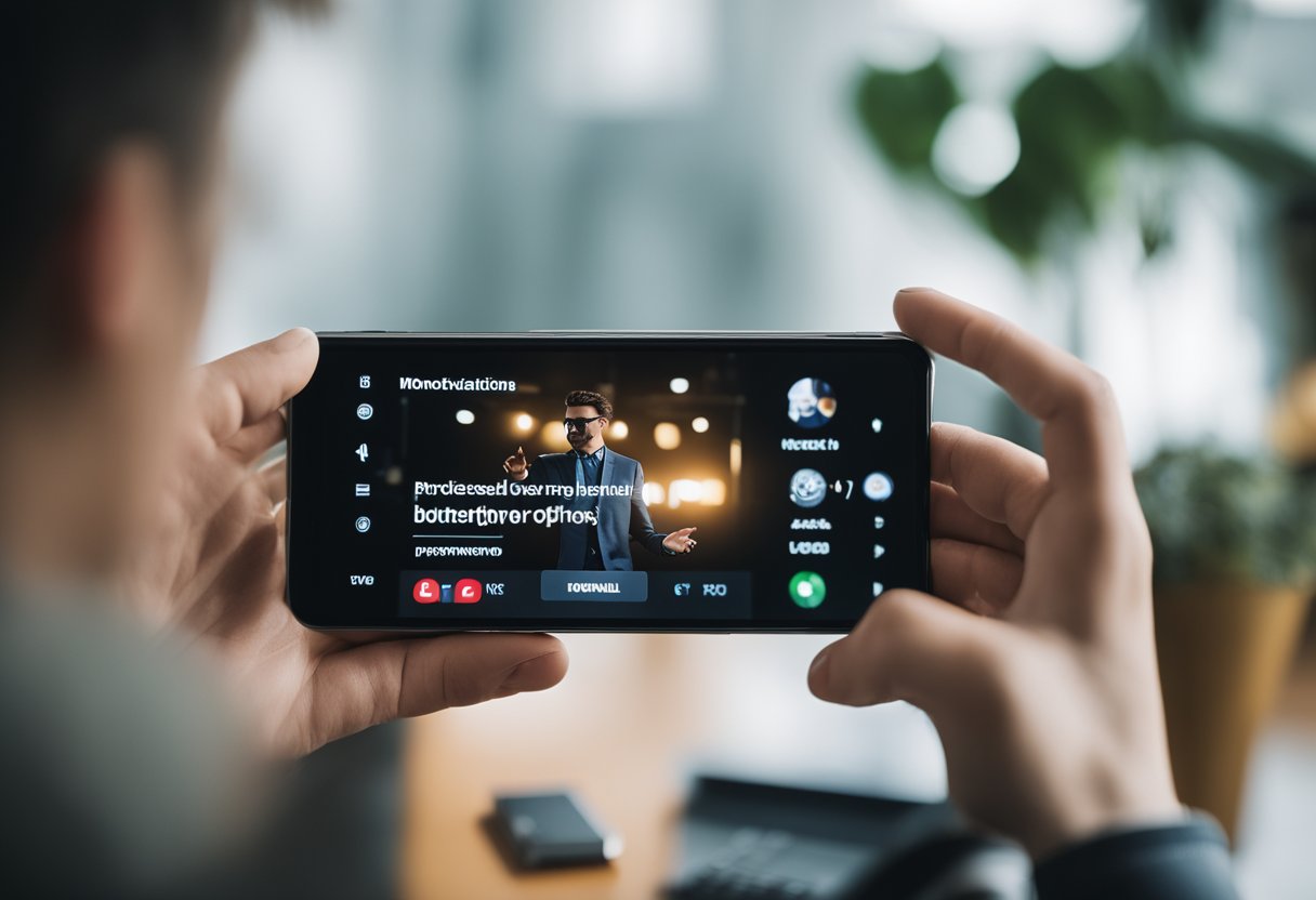 A smartphone with a YouTube channel open, displaying monetization and partnership options