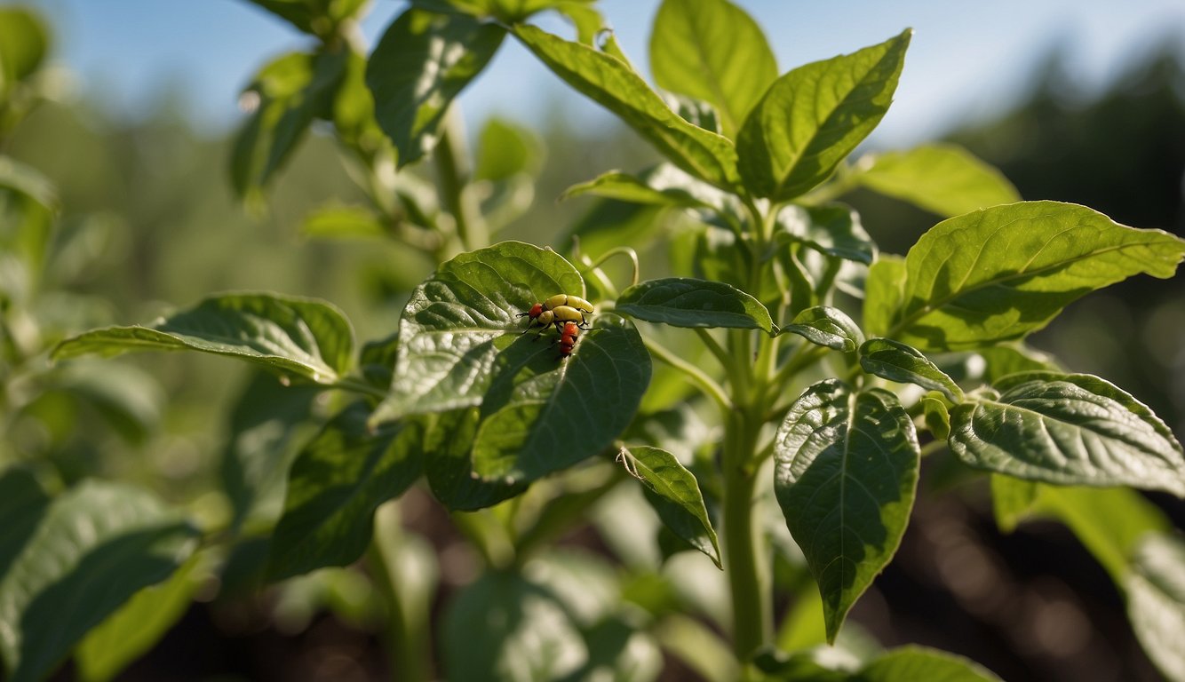 Pests infest pepper plants, causing damage. Leaves show holes and discoloration. Aphids and caterpillars are common culprits