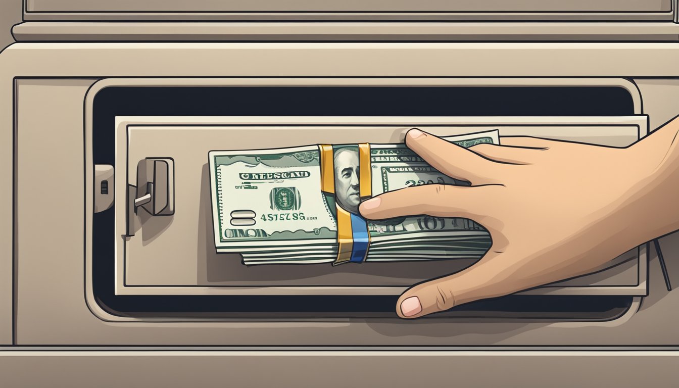 A hand places cash into a secure lockbox labeled "Cash Loan."