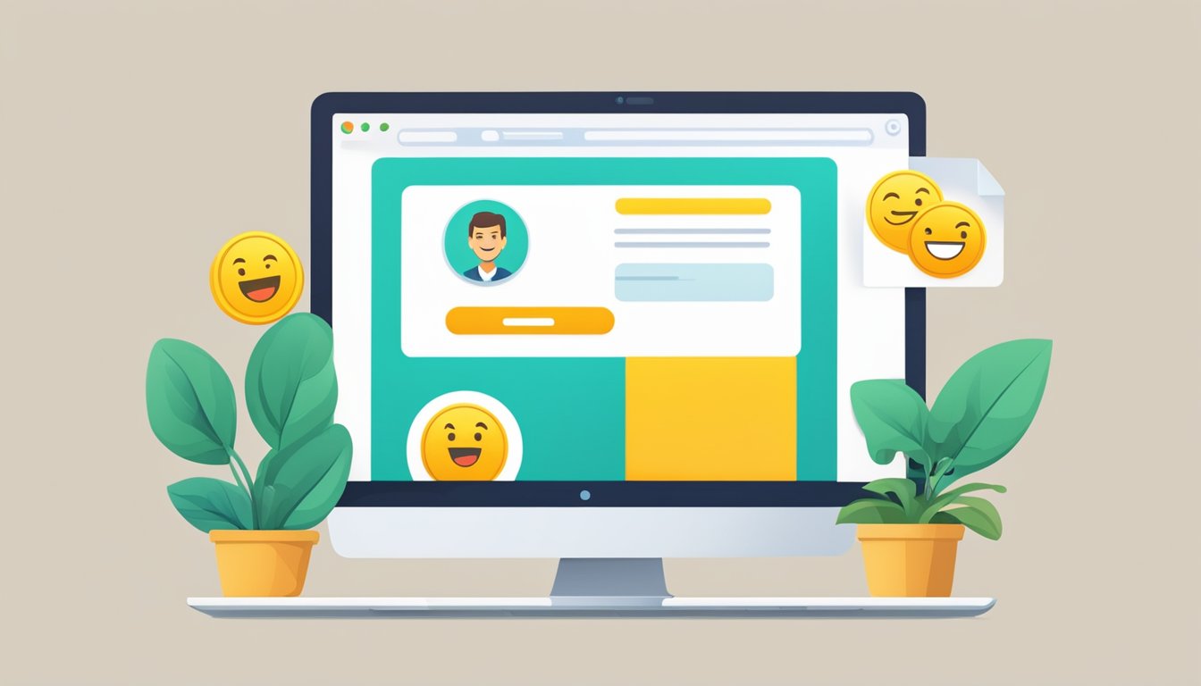 A person receives instant approval for a personal loan online, with a computer screen displaying the message "Approved" and a smiling face emoji