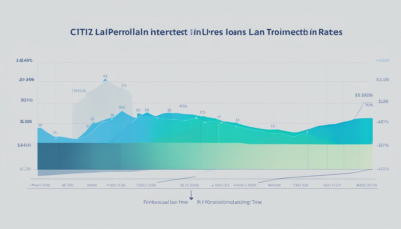 A graph showing Citi personal loan interest rates increasing over time