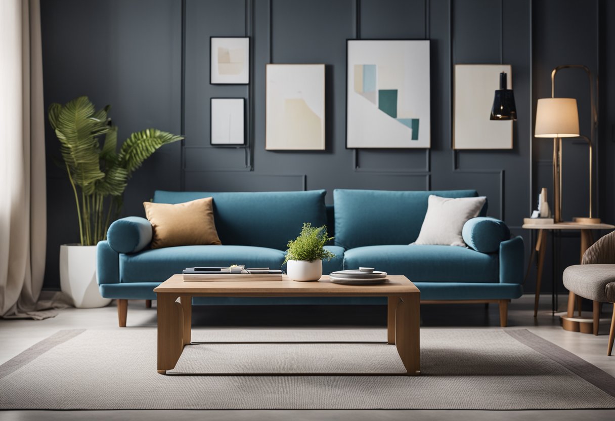 A room with well-proportioned furniture and decor, creating a sense of balance and harmony. Symmetrical layout and complementary colors enhance the feeling of equilibrium