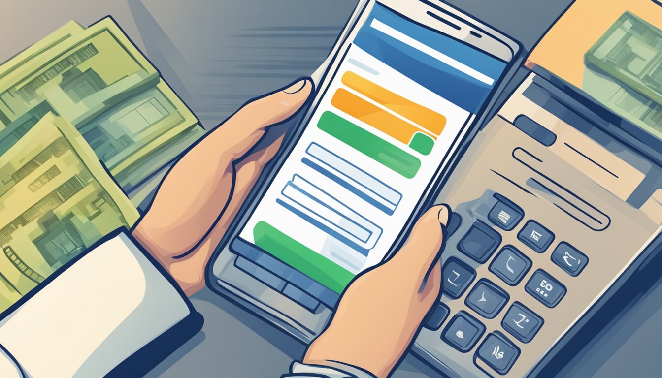 A person checking their phone for city bank personal loan application status