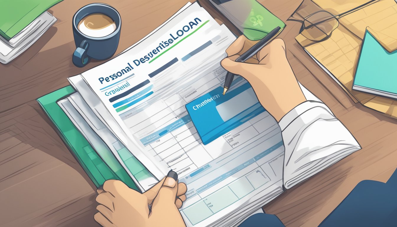 A person holding standard chartered personal loan documents and a checklist of eligibility requirements