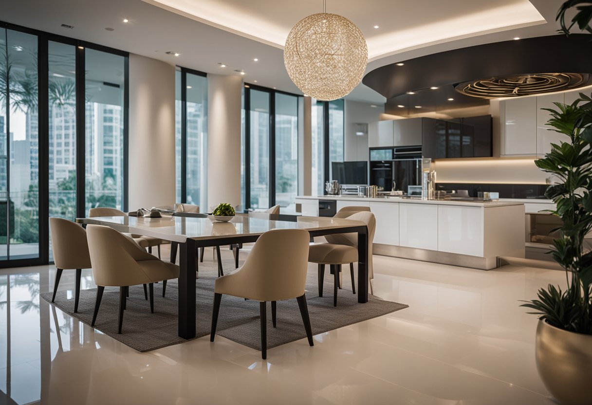 A Casetrust accreditation logo prominently displayed in a modern, stylish interior design setting, conveying trust and quality for a dream home in Singapore