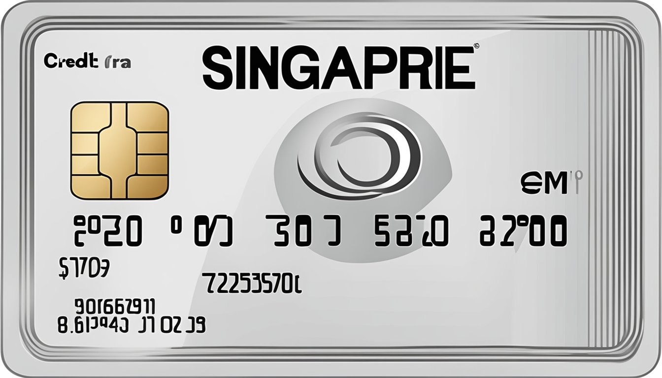 A credit card with a "Singapore" label and a clear, bold credit limit displayed prominently