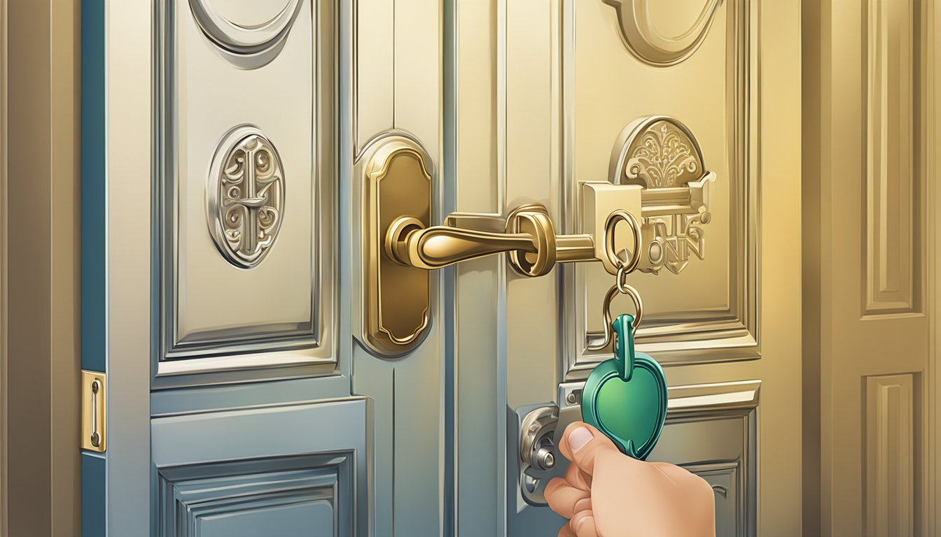 A hand reaches for a shining key, unlocking a door to reveal the words "discover personal loans" in bold, inviting letters