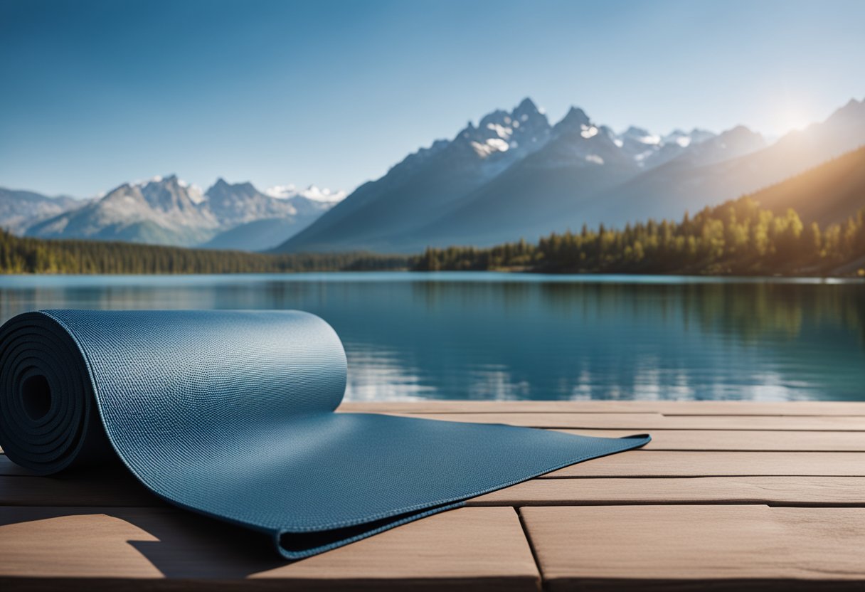 Abnehmen mit Yoga am See mit Bergblick