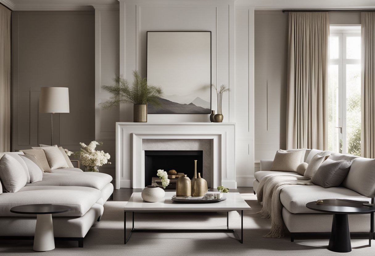 A sleek, modern living room with signature Piet Boon interior design. Clean lines, neutral tones, and luxurious textures create a sophisticated and inviting space
