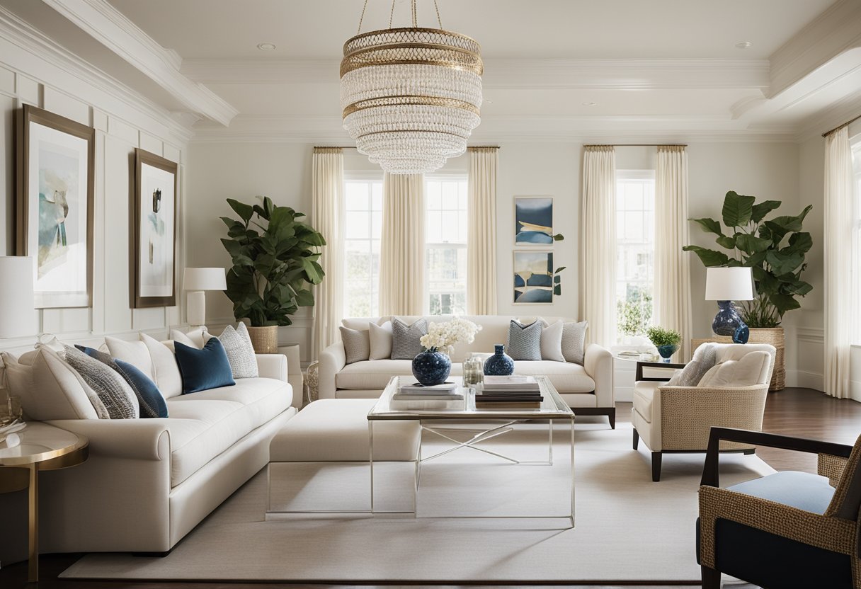 Penny Drue Baird's design philosophy: elegant, modern, and luxurious interiors with a focus on clean lines, rich textures, and a mix of traditional and contemporary elements