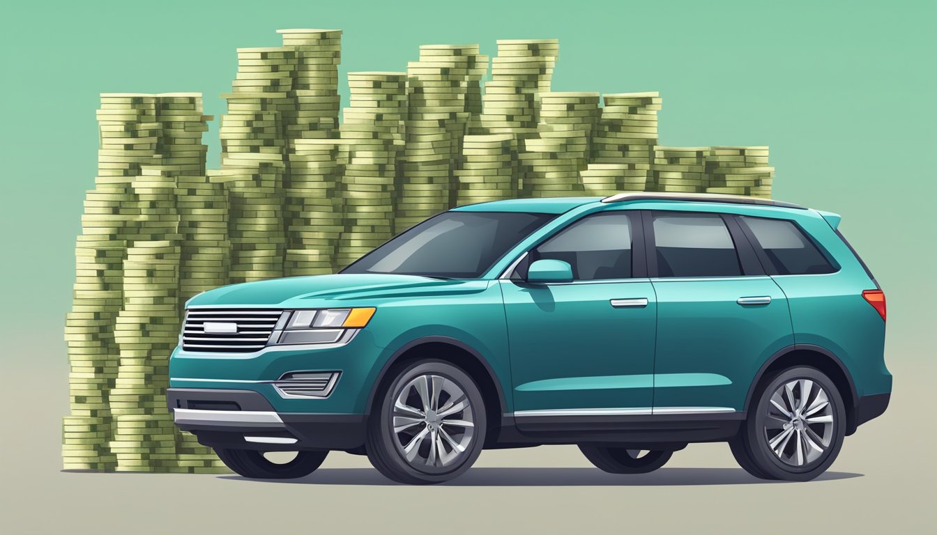 A car and a stack of money, side by side. The car loan is tied to the vehicle, while the personal line of credit is free to use for any purpose