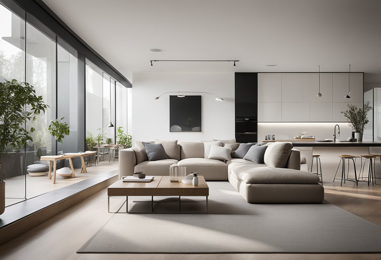 Clean lines, minimalistic furniture, and neutral colors define the International Style interior design. Open floor plans and natural light create a sense of spaciousness and simplicity
