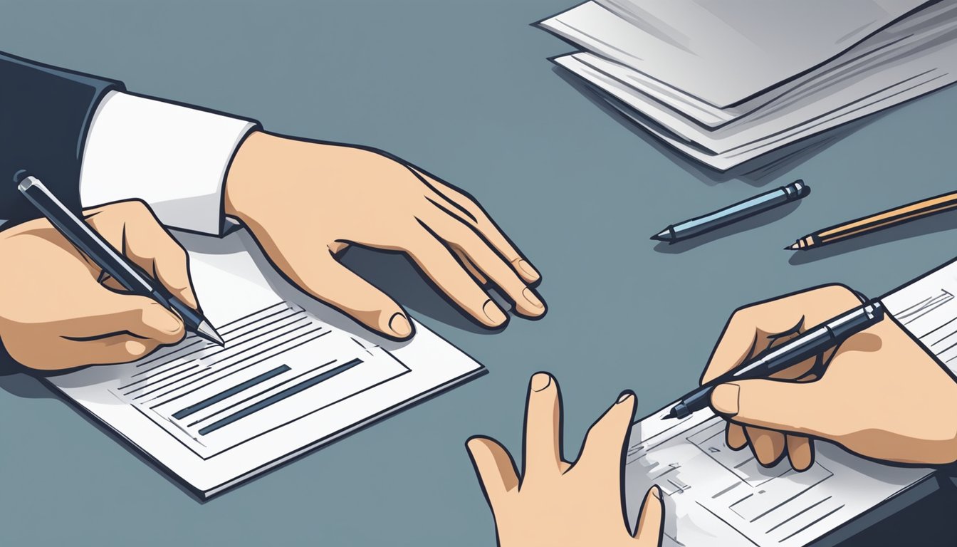 A person signing a contract with a lender for an unsecured personal loan