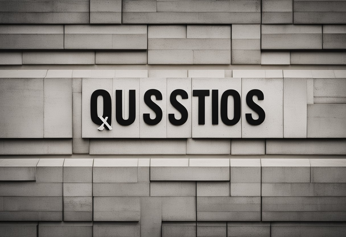 A clean, modern concrete wall with bold, black lettering spelling out "Frequently Asked Questions" in a sans-serif font