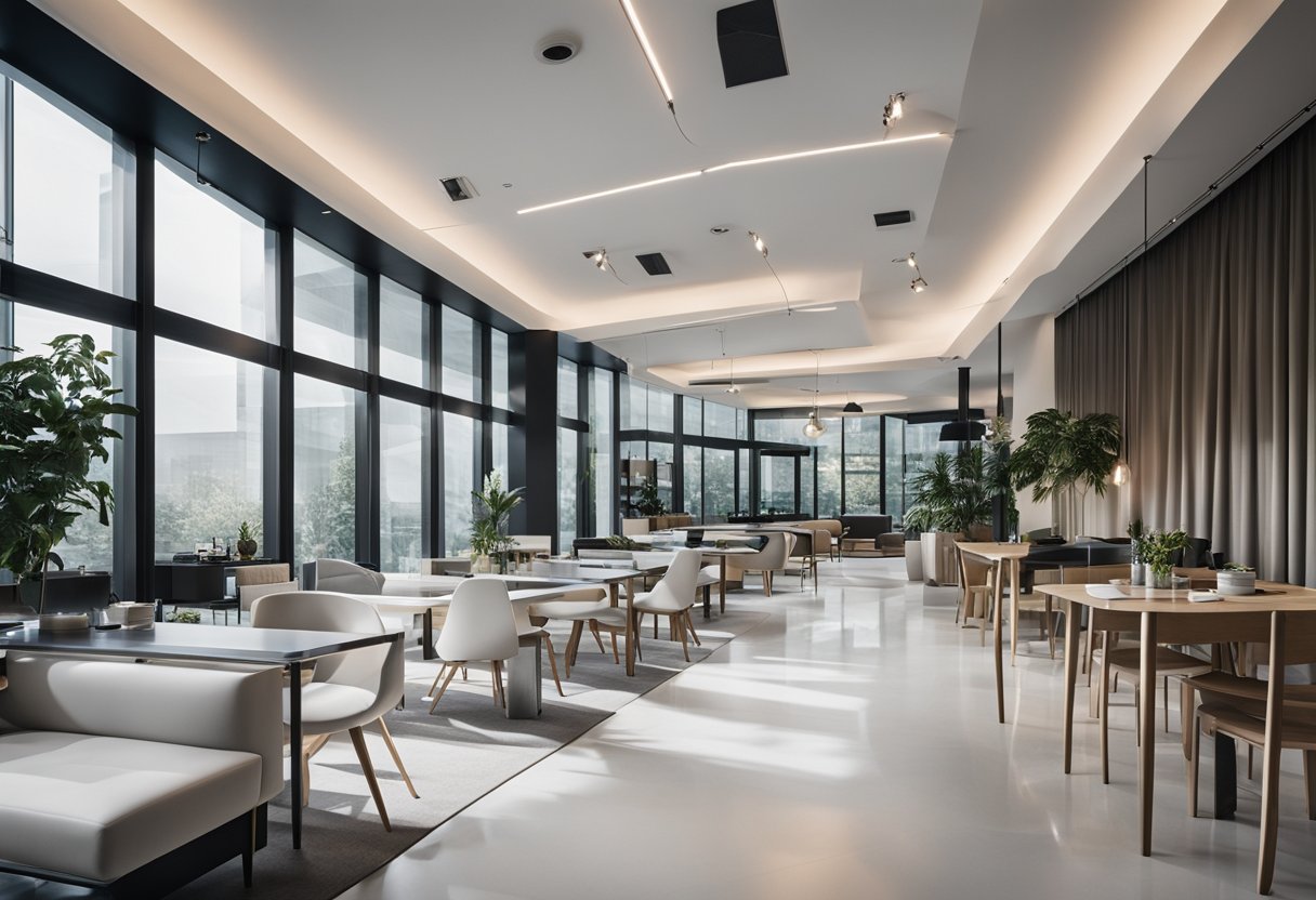 A modern, sleek interior space featuring polycarbonate furniture, fixtures, and decorative elements. Clean lines and transparent surfaces create a contemporary and airy atmosphere