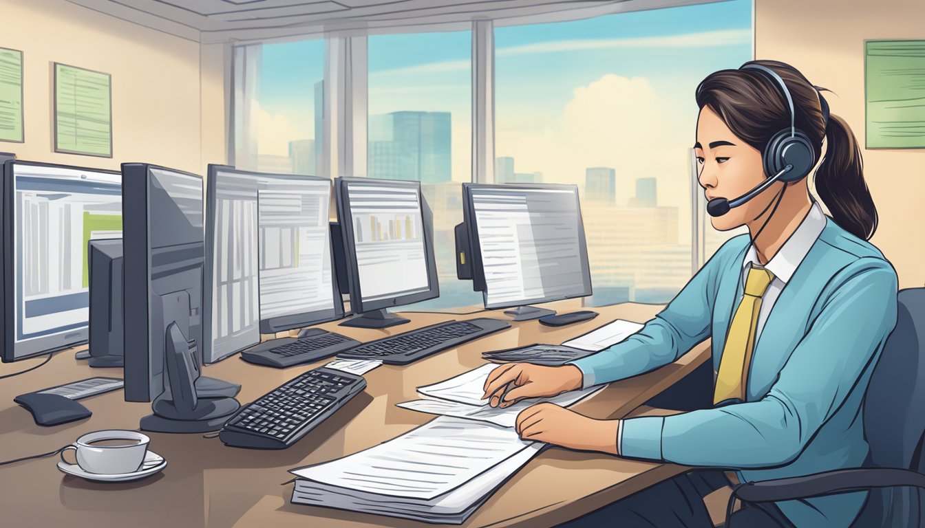 A customer service representative answering inquiries about early settlement for a Hong Leong personal loan