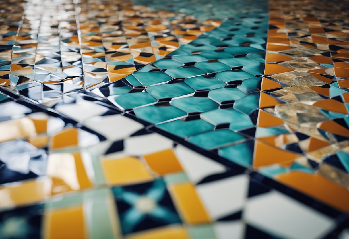Colorful ceramic tiles adorn the walls and floors, creating a vibrant and intricate interior design