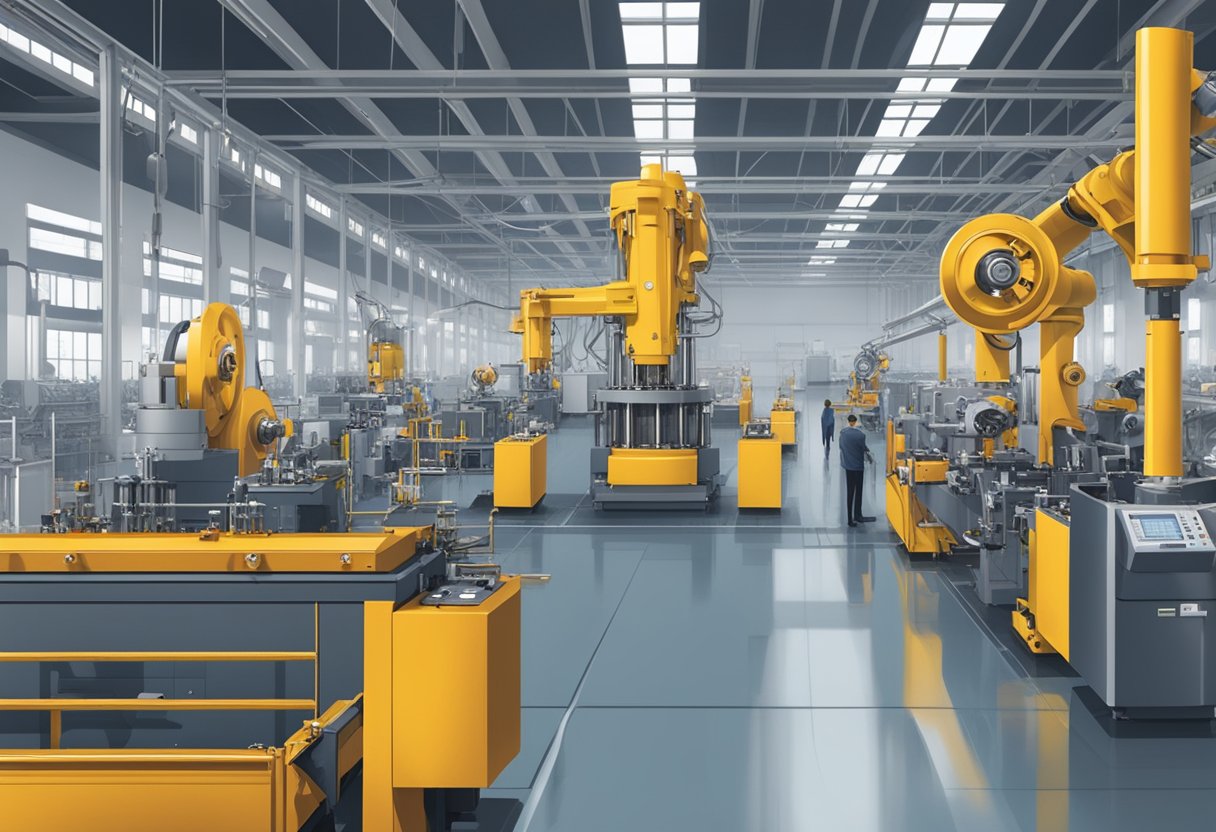 Machinery hums as bearing ring manufacturers oversee production in a vast, modern factory. Rows of precision equipment churn out high-quality components for global market leaders