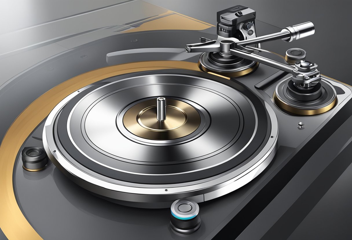 A sleek, metallic turntable bearing spins smoothly, surrounded by precision-engineered components