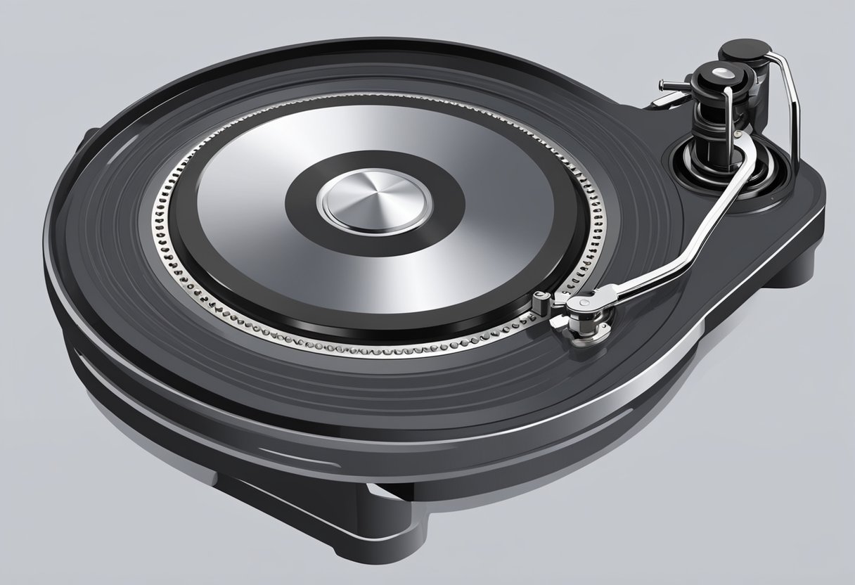 A sturdy metal turntable bearing rotates smoothly on a flat surface, with clearly visible ball bearings and grease for lubrication